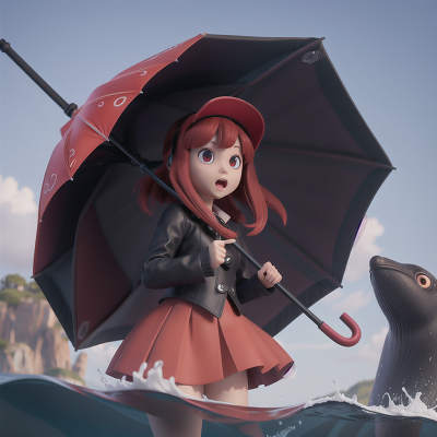 Image For Post Anime, umbrella, virtual reality, demon, whale, river, HD, 4K, AI Generated Art