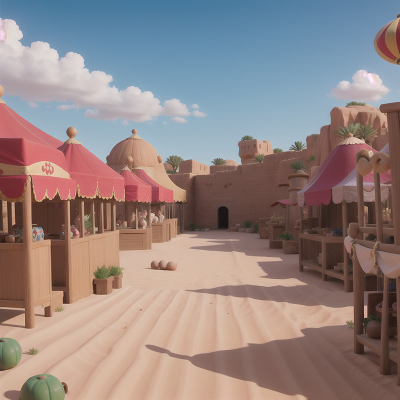 Image For Post Anime, market, maze, desert oasis, circus, cursed amulet, HD, 4K, AI Generated Art