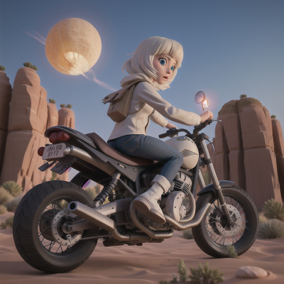 Image For Post Anime, ghostly apparition, motorcycle, exploring, bicycle, desert oasis, HD, 4K, AI Generated Art