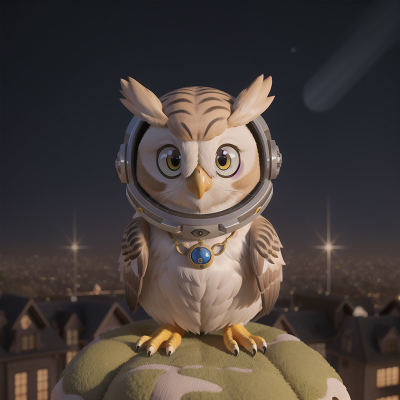 Image For Post Anime, owl, space, cat, city, king, HD, 4K, AI Generated Art
