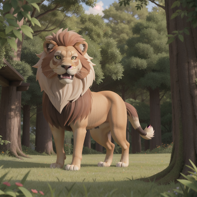 Image For Post Anime, invisibility cloak, forest, lion, knight, fox, HD, 4K, AI Generated Art