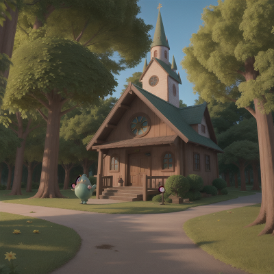 Image For Post Anime, enchanted forest, ogre, school, bakery, cathedral, HD, 4K, AI Generated Art