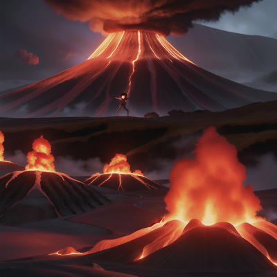 Image For Post Anime, lava, dancing, hail, volcano, fog, HD, 4K, AI Generated Art