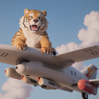 Image For Post Anime, bear, sabertooth tiger, airplane, drought, skyscraper, HD, 4K, AI Generated Art