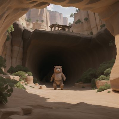 Image For Post Anime, market, bear, archaeologist, cave, desert oasis, HD, 4K, AI Generated Art
