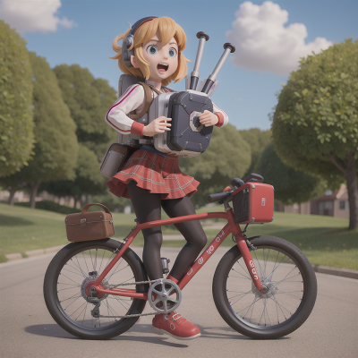 Image For Post Anime, spaceship, energy shield, bagpipes, accordion, bicycle, HD, 4K, AI Generated Art