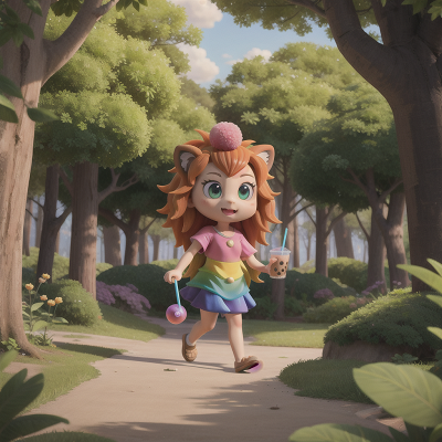 Image For Post Anime, bubble tea, rainbow, lion, detective, forest, HD, 4K, AI Generated Art