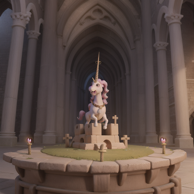 Image For Post Anime, unicorn, cathedral, treasure, laughter, time machine, HD, 4K, AI Generated Art