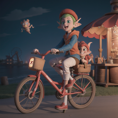 Image For Post Anime, bicycle, carnival, ghost, telescope, goblin, HD, 4K, AI Generated Art