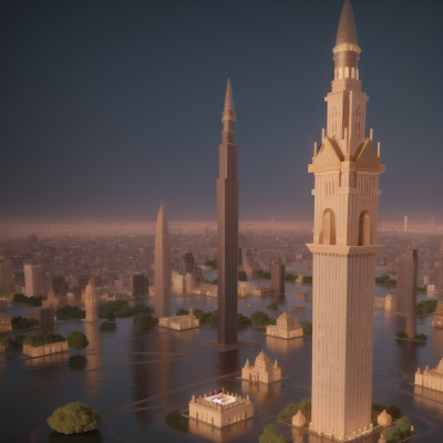 Image For Post Anime, skyscraper, maze, flood, city, pharaoh, HD, 4K, AI Generated Art