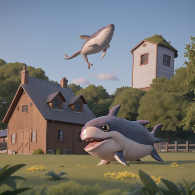 Image For Post Anime, farm, scientist, surprise, cursed amulet, whale, HD, 4K, AI Generated Art
