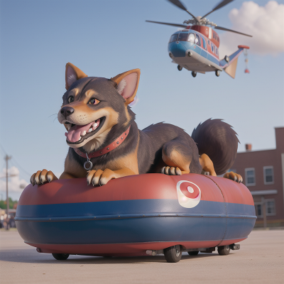 Image For Post Anime, carnival, dog, hovercraft, police officer, werewolf, HD, 4K, AI Generated Art