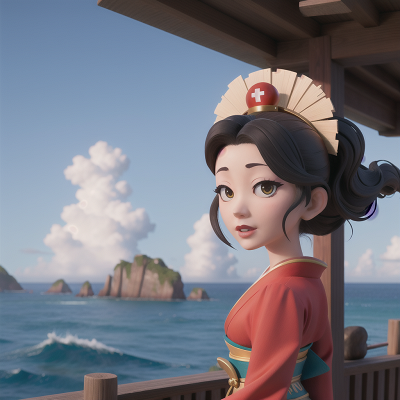 Image For Post Anime, geisha, doctor, storm, wild west town, ocean, HD, 4K, AI Generated Art