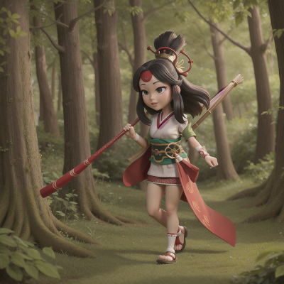 Image For Post Anime, geisha, forest, enchanted forest, tribal warriors, ancient scroll, HD, 4K, AI Generated Art