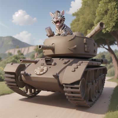Image For Post Anime, tank, zebra, teleportation device, bicycle, laughter, HD, 4K, AI Generated Art