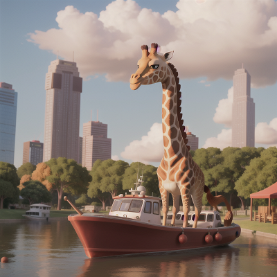 Image For Post Anime, boat, park, giraffe, skyscraper, drought, HD, 4K, AI Generated Art