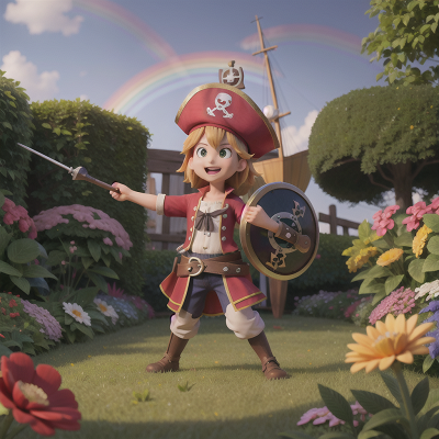 Image For Post Anime, garden, failure, shield, rainbow, pirate, HD, 4K, AI Generated Art
