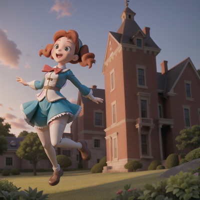 Image For Post Anime, joy, jumping, haunted mansion, archaeologist, robotic pet, HD, 4K, AI Generated Art