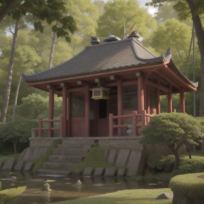 Image For Post Anime, drum, helicopter, forest, temple, alien, HD, 4K, AI Generated Art