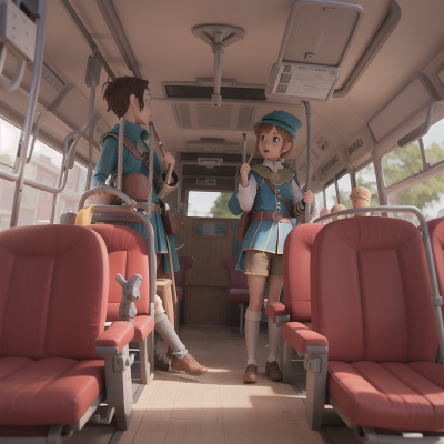 Image For Post Anime, bus, flute, knights, bicycle, archaeologist, HD, 4K, AI Generated Art