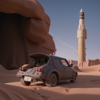 Image For Post Anime, desert, rocket, tower, cave, vampire's coffin, HD, 4K, AI Generated Art