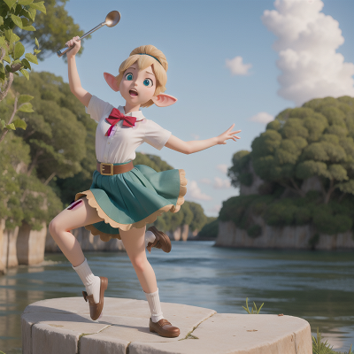 Image For Post Anime, trumpet, dancing, zookeeper, elf, boat, HD, 4K, AI Generated Art