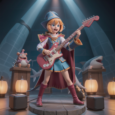 Image For Post Anime, electric guitar, shark, wizard, knights, accordion, HD, 4K, AI Generated Art
