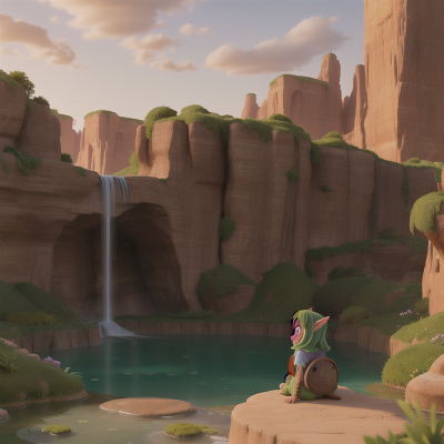 Image For Post Anime, fairy dust, waterfall, griffin, goblin, desert oasis, HD, 4K, AI Generated Art