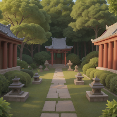 Image For Post Anime, temple, knights, success, garden, forest, HD, 4K, AI Generated Art