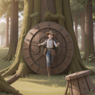 Image For Post Anime, camera, forest, cowboys, hidden trapdoor, shield, HD, 4K, AI Generated Art