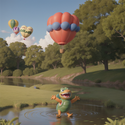 Image For Post Anime, griffin, balloon, laughter, alligator, farm, HD, 4K, AI Generated Art