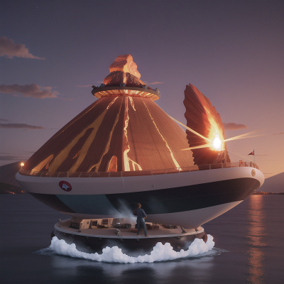 Image For Post Anime, hovercraft, crystal, telescope, boat, volcano, HD, 4K, AI Generated Art