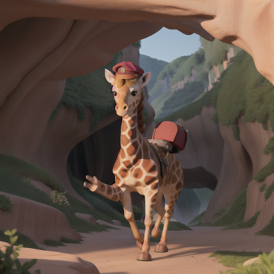 Image For Post Anime, cave, hat, sunrise, giraffe, police officer, HD, 4K, AI Generated Art