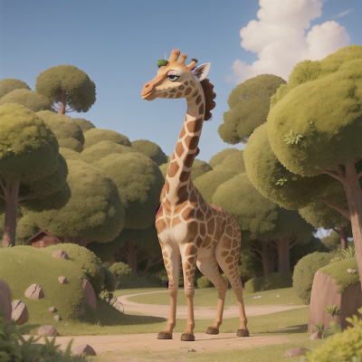 Image For Post Anime, giraffe, hail, police officer, island, hat, HD, 4K, AI Generated Art