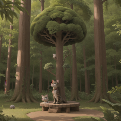 Image For Post Anime, teleportation device, forest, cat, wizard, desert, HD, 4K, AI Generated Art