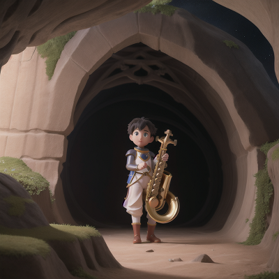 Image For Post Anime, cave, knight, cathedral, saxophone, space station, HD, 4K, AI Generated Art