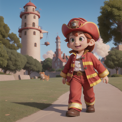 Image For Post Anime, firefighter, cat, circus, tower, pirate, HD, 4K, AI Generated Art