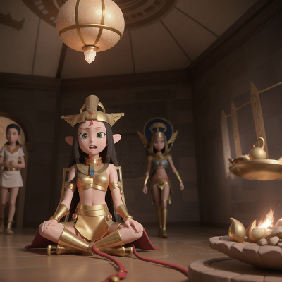 Image For Post Anime, pharaoh, museum, treasure, space, witch, HD, 4K, AI Generated Art