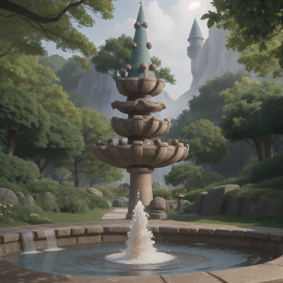 Image For Post Anime, fountain, tornado, wizard's hat, swimming, enchanted forest, HD, 4K, AI Generated Art