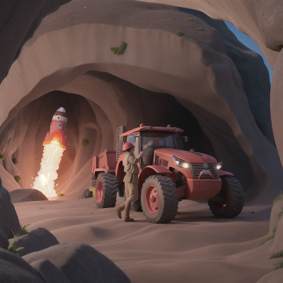 Image For Post Anime, volcano, tractor, cave, rocket, laughter, HD, 4K, AI Generated Art