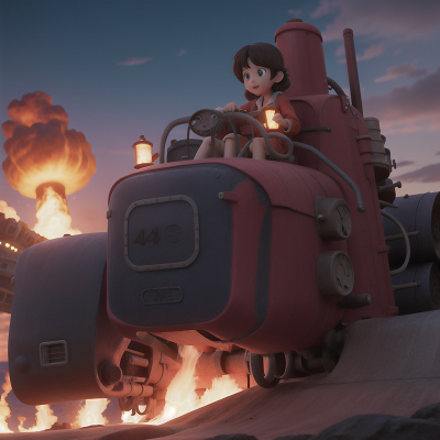 Image For Post Anime, book, submarine, mechanic, lava, tractor, HD, 4K, AI Generated Art