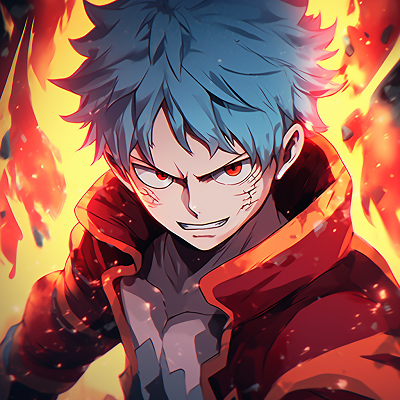 Image For Post | Todoroki unleashing his fire power, strong contrast between cool and warm colors. adorable fire anime pfp - [Fire Anime PFP Space](https://hero.page/pfp/fire-anime-pfp-space)