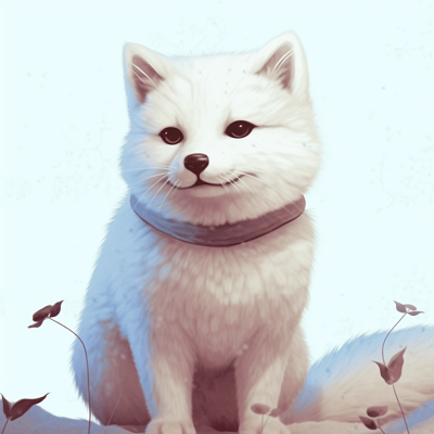Image For Post | An arctic fox in a snowy setting, soft blue tones and delicate linework. creative animal pfp concepts - [Animal pfp Deluxe](https://hero.page/pfp/animal-pfp-deluxe)
