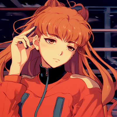 Image For Post | Asuka Langley Soryu in her pilot suit, traditional anime aesthetic and bright colors 90s anime characters pfp - [90s anime pfp universe](https://hero.page/pfp/90s-anime-pfp-universe)