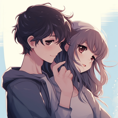 Image For Post | Profile picture featuring a casual anime couple, highlighting simplistic art style and relaxed poses. anime matching pfp couple: a trend - [Anime Matching Pfp Couple](https://hero.page/pfp/anime-matching-pfp-couple)