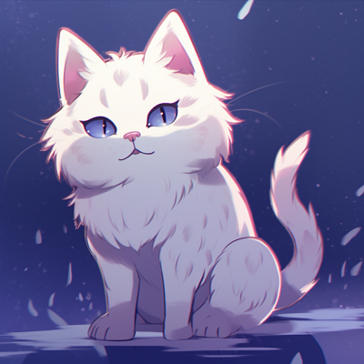 Image For Post Anime Cat Bathed in Lunar Light - dreamy anime cat character pfp