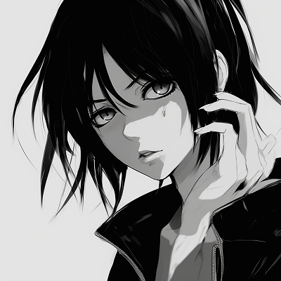 Image For Post | Rukia Kuchiki from Bleach, intense gaze and detailed linework in black and white. diverse black and white anime pfp - [Black and white anime pfp](https://hero.page/pfp/black-and-white-anime-pfp)