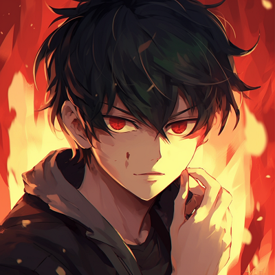 Image For Post | Image of an anime boy in vibrant and bold red colors. anime pfp boy colors - [Anime Pfp Boy](https://hero.page/pfp/anime-pfp-boy)