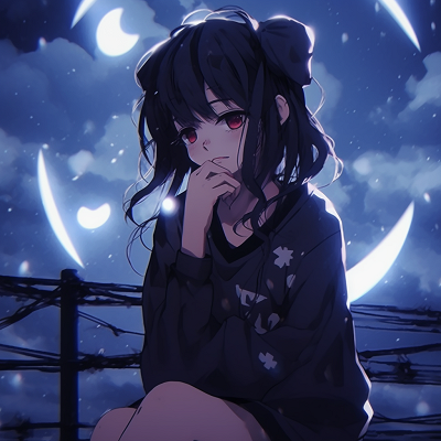 Image For Post | Anime character looking down, sunset colors and deep shadows. anime girl aesthetics: sad pfp - [Sad PFP Anime](https://hero.page/pfp/sad-pfp-anime)