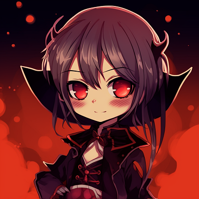 Image For Post | Chibi vampire's eyes showing subtle rainbow reflections and Halloween nuances. adorable anime halloween pfp - [Anime Halloween PFP Collections](https://hero.page/pfp/anime-halloween-pfp-collections)
